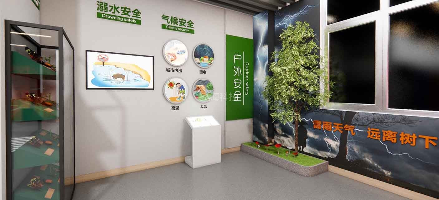 户外安全场景模拟，防溺水安全知识，城市内涝、雷暴、大风等户外安全知识学习内容