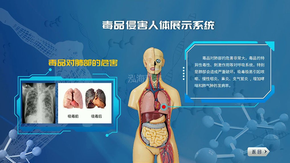吸毒对人体器官危害体验系统毒品对肺部的危害